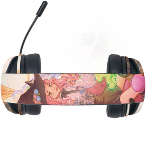 Pink Anime Witch Girls in Library with Cats by Ivy Dolamore Razer Kraken X Skin